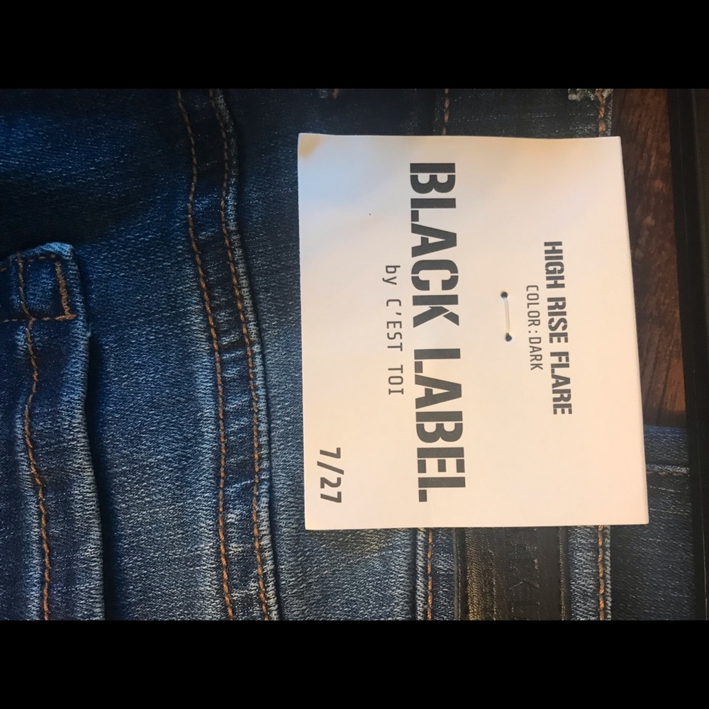 NWT- high rise super flare jeans